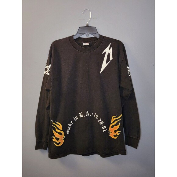 Vintage 1996 Metallica 15 Years San Francisco Long Sleeve Flames Concert Shirt - Picture 1 of 4